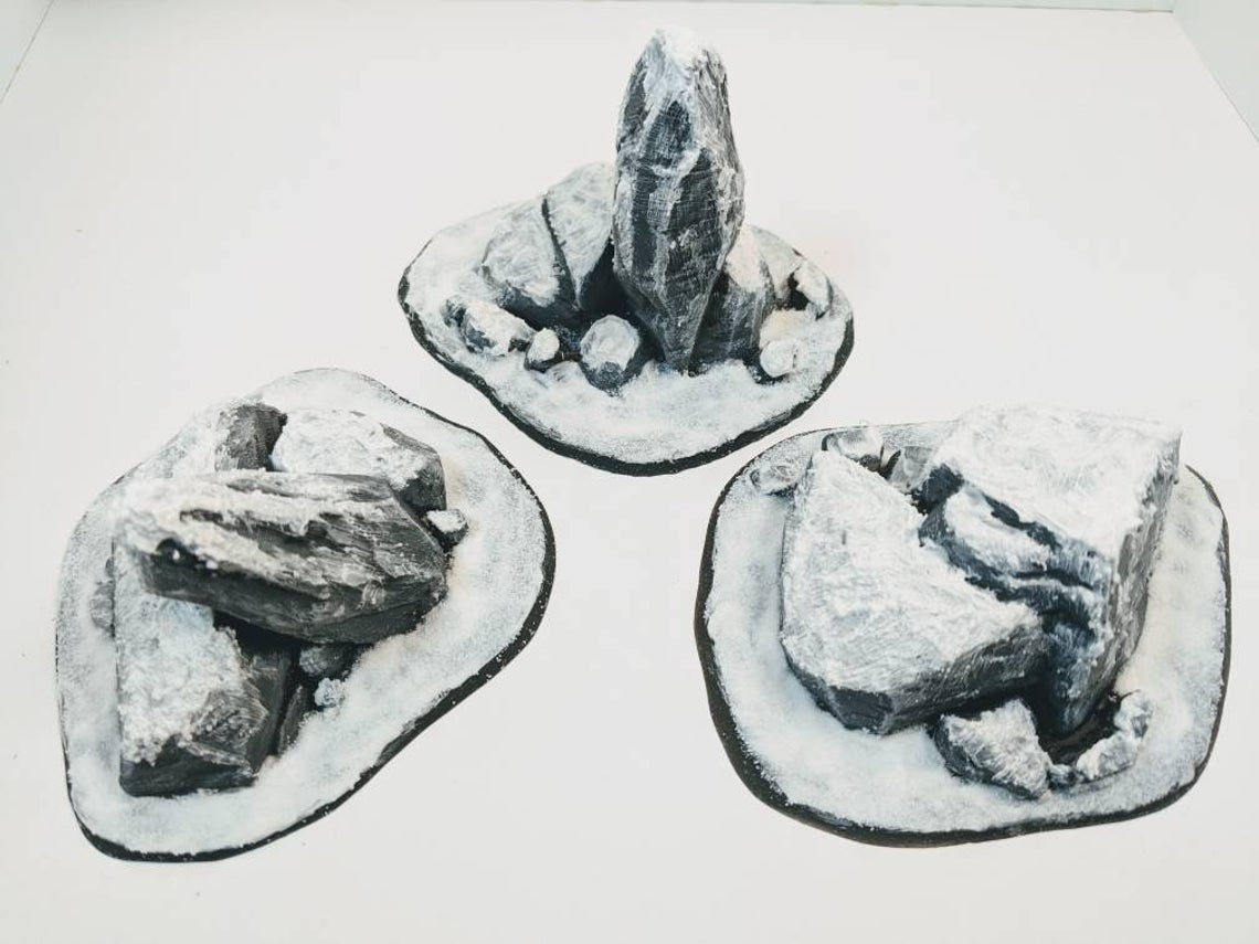 Snow - Rocky Terrain Boulders (3 Pieces)