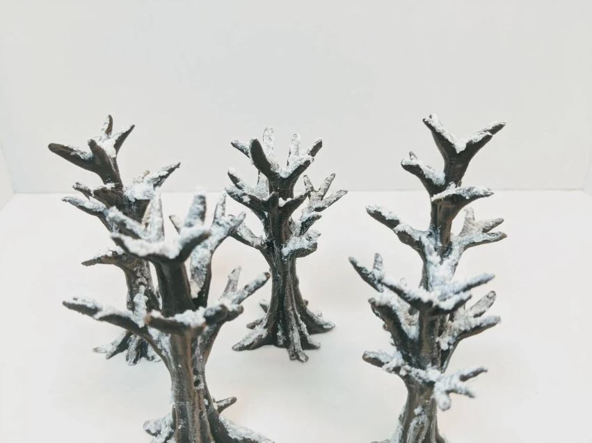 Snow Covered Trees (5 Pieces)