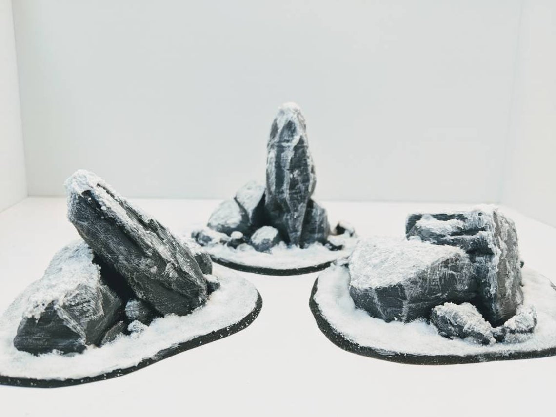 Snow - Rocky Terrain Boulders (3 Pieces)